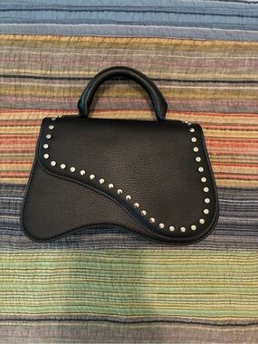 NWOT BCBGeneration Black Studded Crossbody Top-Handle Bag